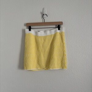 Future Collective Women's Size Medium Yellow Knit Alani Noelle Mini Skirt